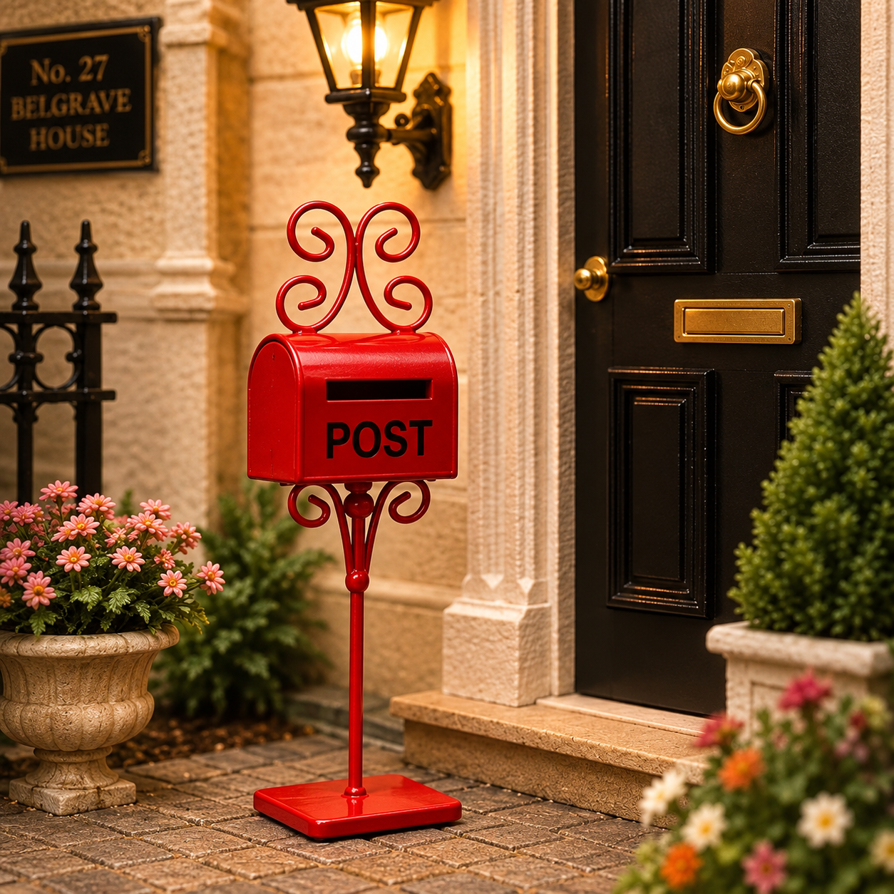 1:12 Scale British Red Post Box | Dolls House Miniature Accessory