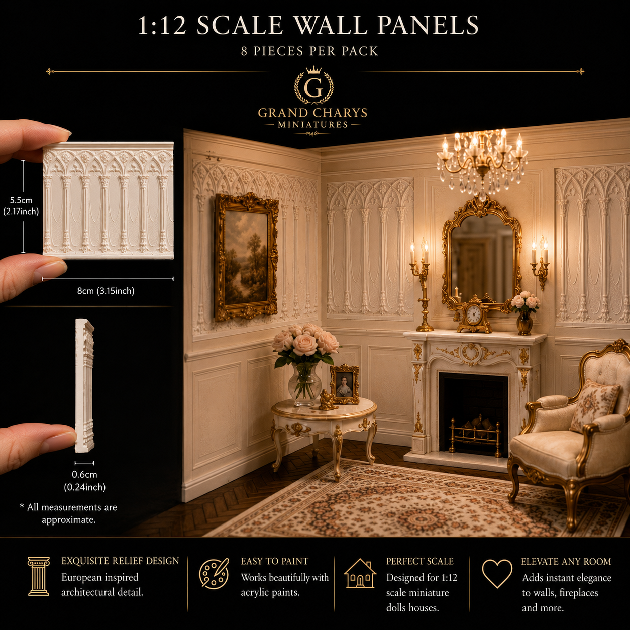 1:12 Wall Panel Set x8