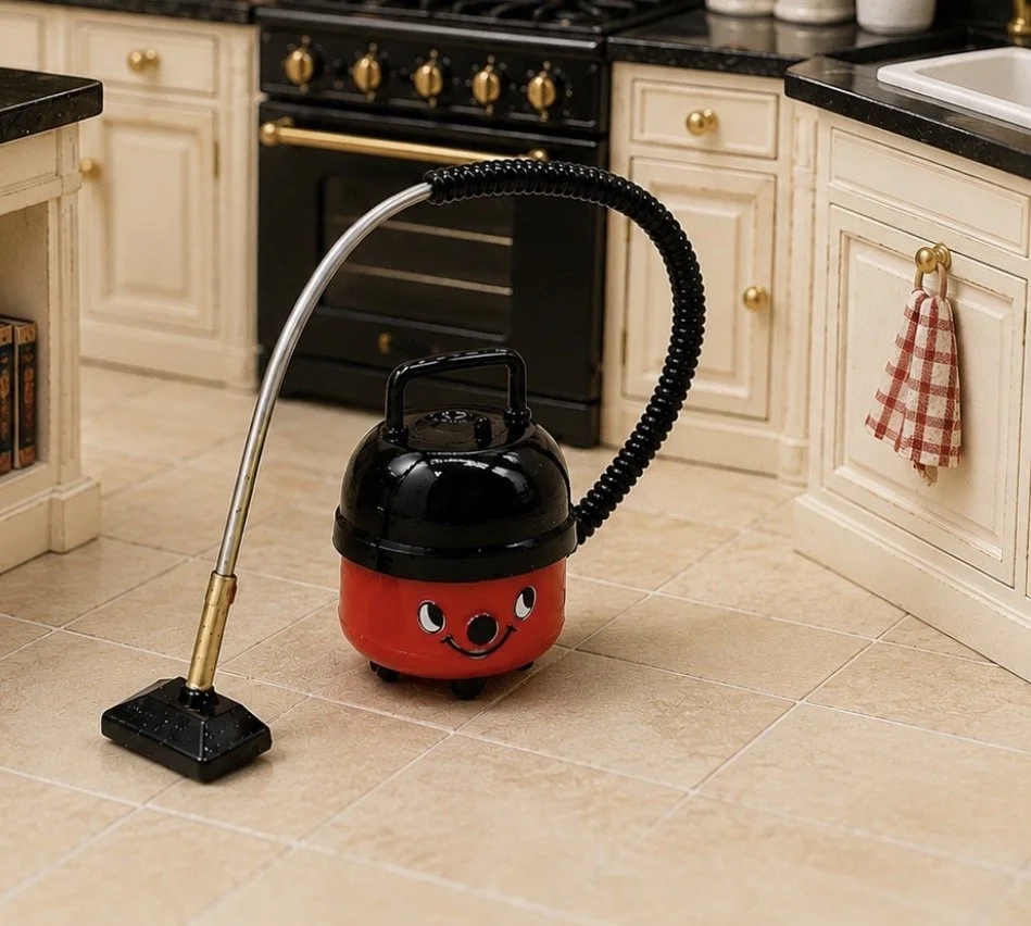 Miniature Red Vacuum Cleaner with Hose & Floor Head – Dolls House Accessory
