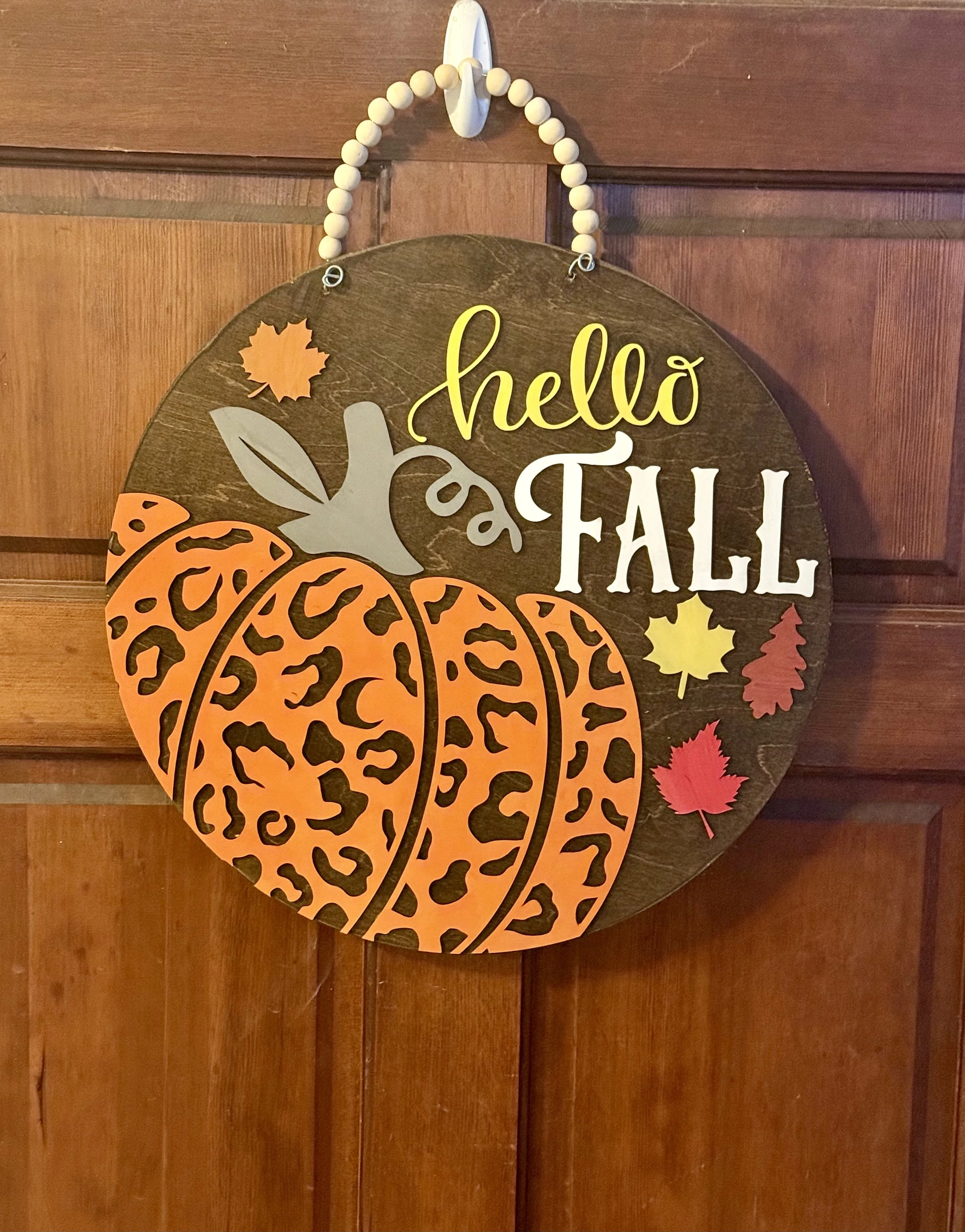 Hello Fall Pumpkin Door Hanger