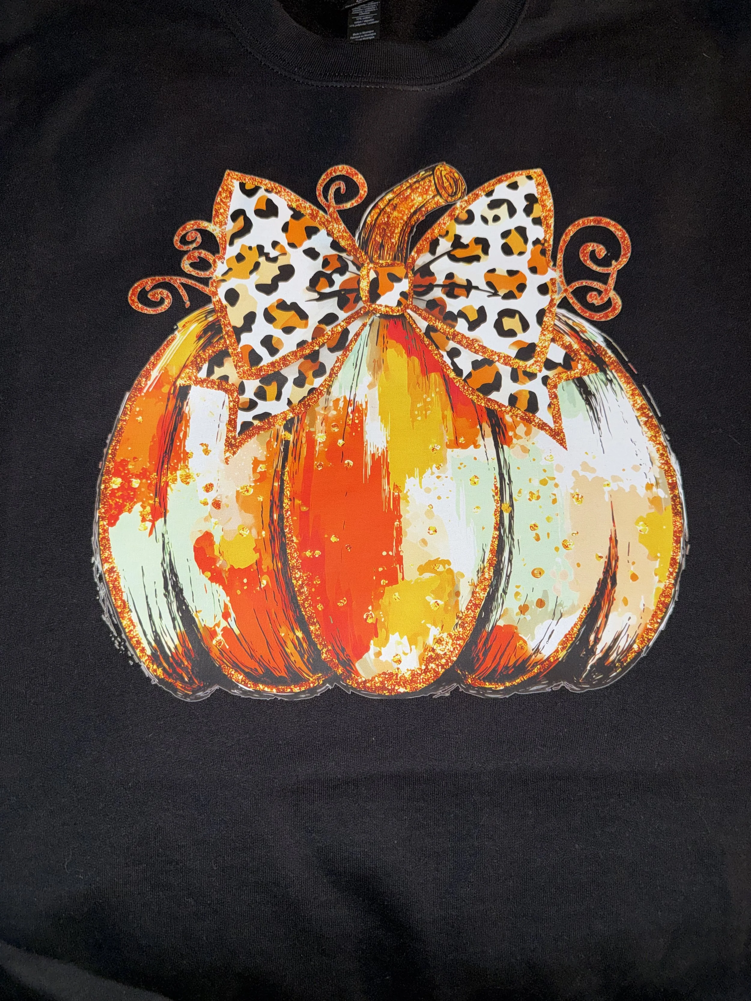 Fall Pumpkin Coquette Bow T-Shirt
