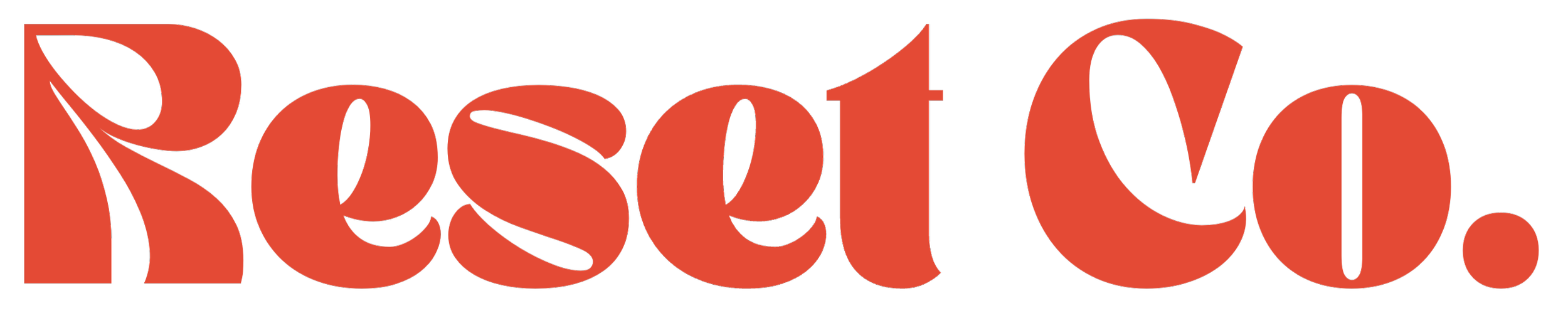 The word 'Reset Co.' in large, stylized red letters on a black background.
