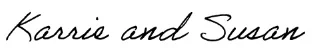 Signature of Karie and Susan in cursive handwriting.