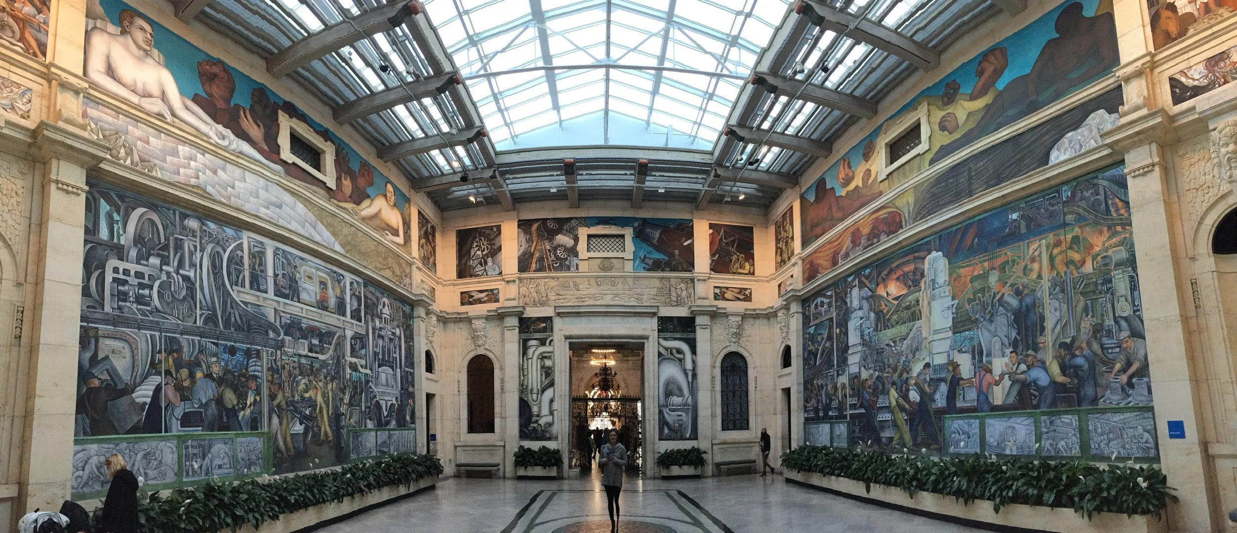 Check out this “selfie” at The Detroit Industry fresco by Mexican muralist, Diego Rivera, was a tribute to the city’s manufacturing base and labor force of the 1930’s (see link attached to learn more).