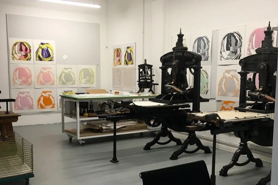 Albion Presses with work in progress at Kelly’s London studio