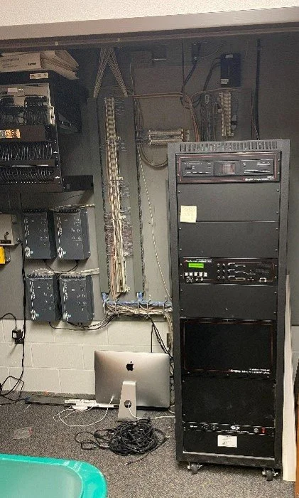 Outdated public address and phone systems at New Heights