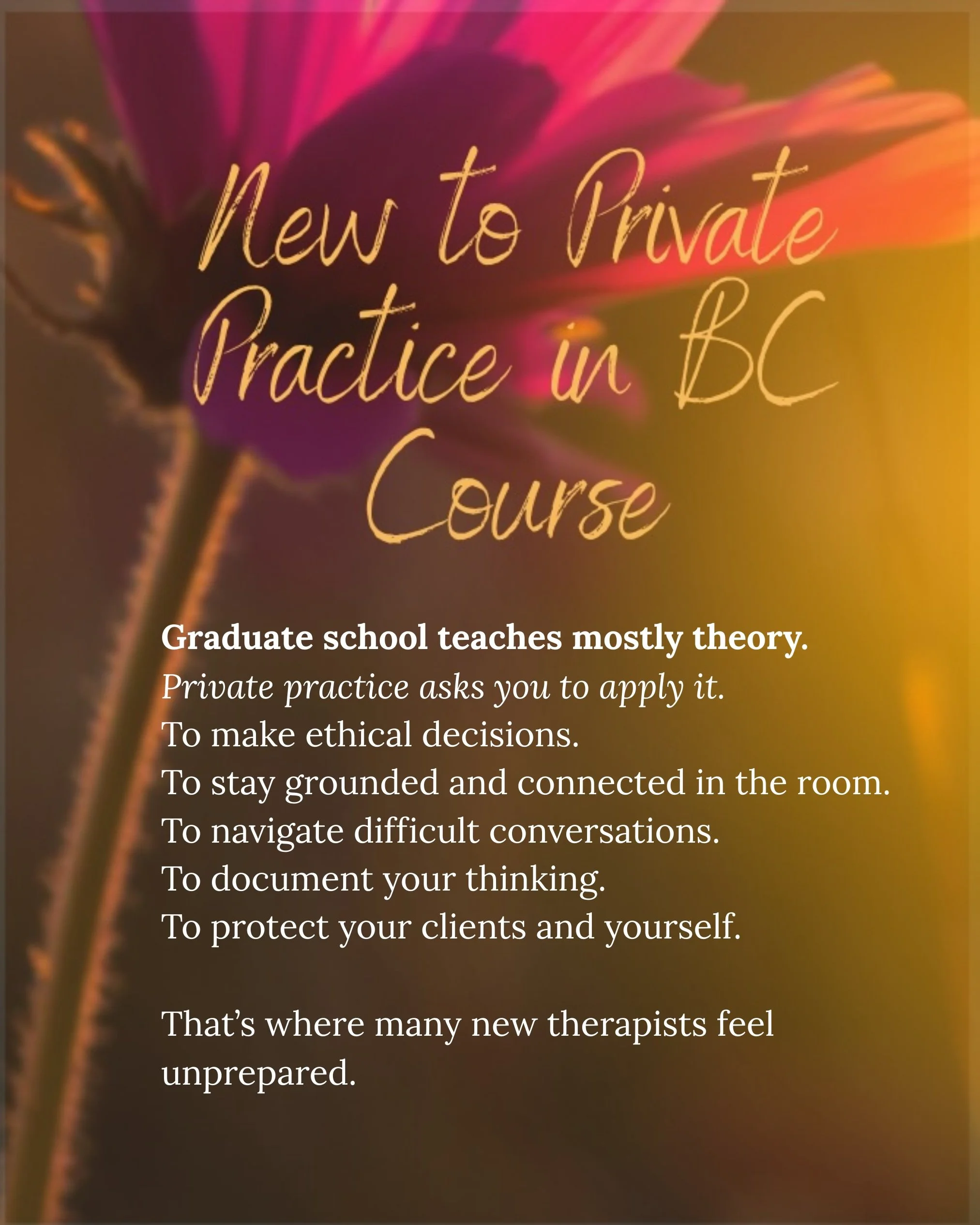 Graduate school gives you the foundation.
Private practice asks you to build the house.

Many new therapists step into their first sessions carrying knowledge, compassion, and a whole lot of uncertainty.

&ldquo;Am I doing this right?&rdquo;
&ldquo;W