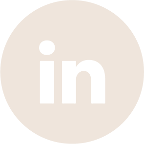 LinkedIn logo with a beige background and black lowercase 'in'