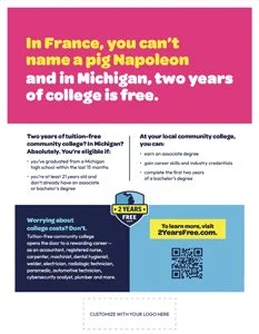 2YearsFree.com customizable flyer