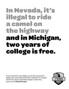 2YearsFree.com 8.5x11 black and white print ad