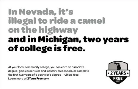 2YearsFree.com 8.5x5.5 black and white print ad
