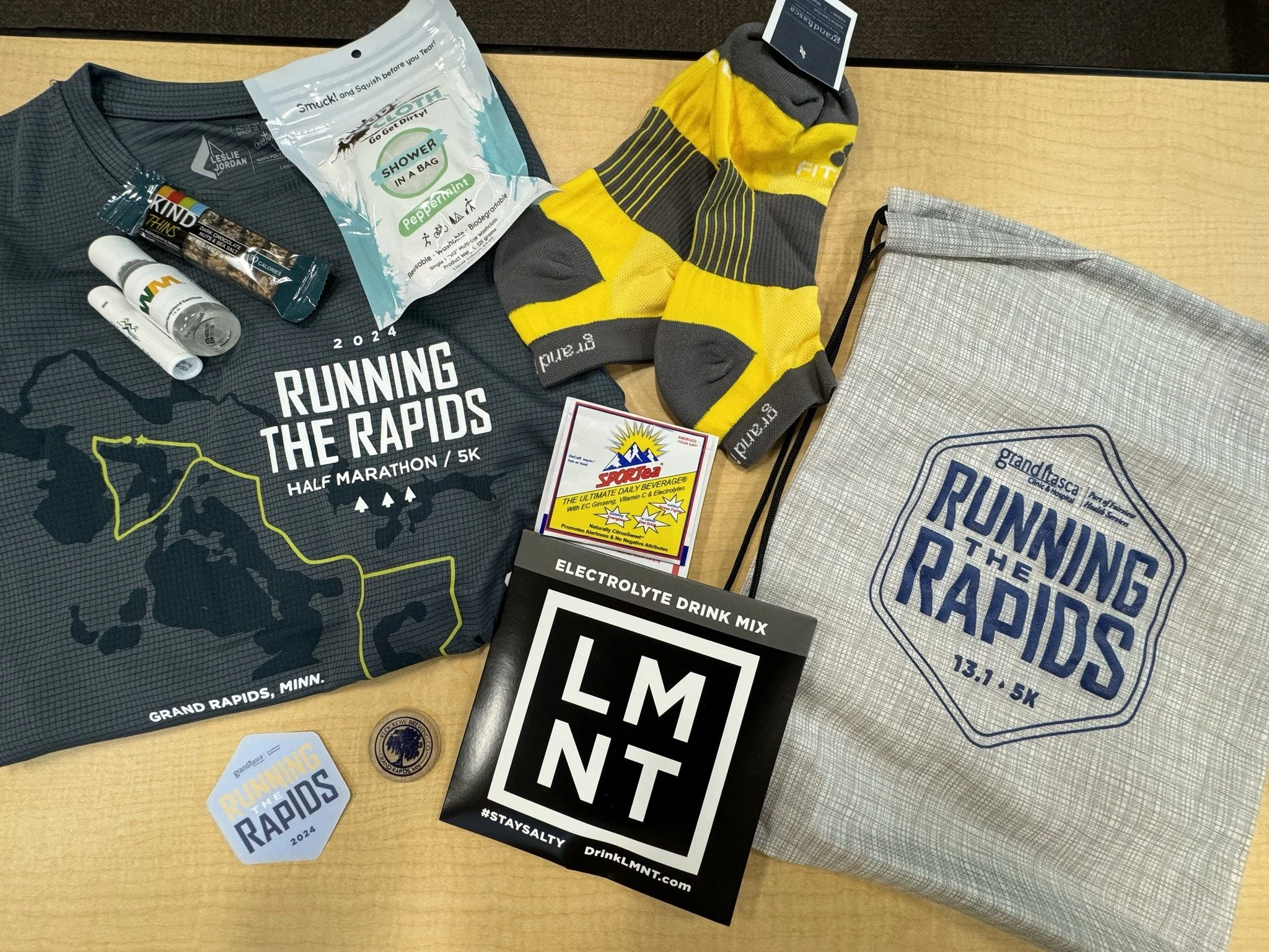 Running the Rapids runner swag bag packets