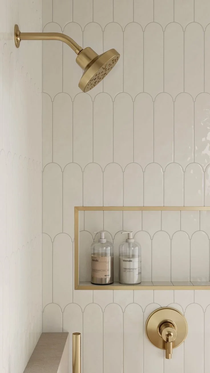 Shower tile and fixtures