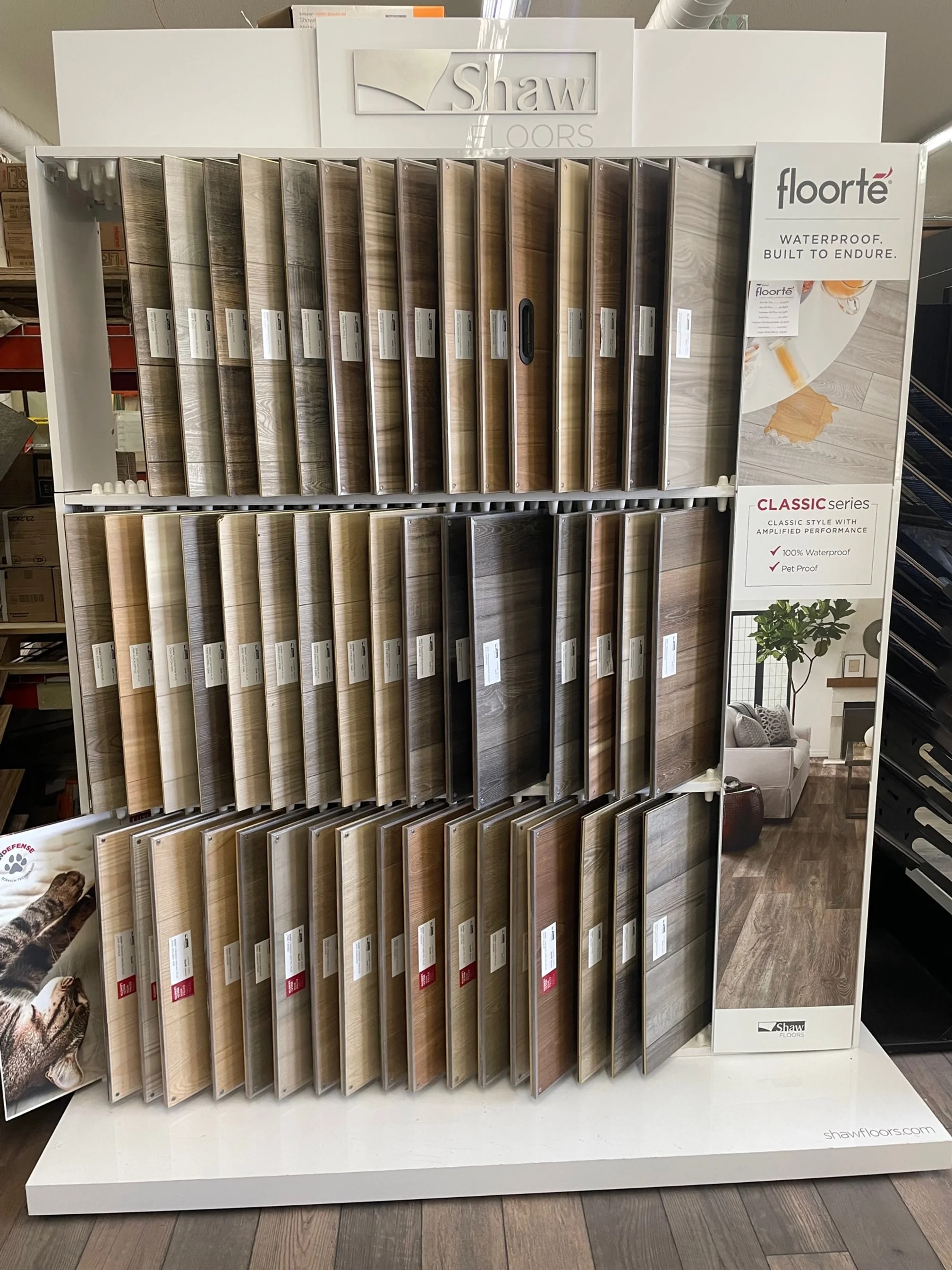 The Homestore sample flooring selection
