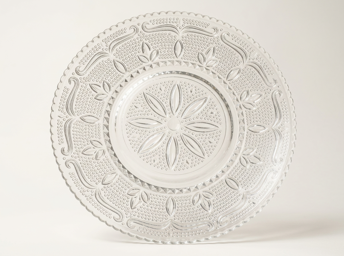 Mid-Century Dot & Leaf Glass Tray