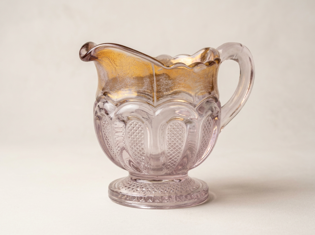 Antique Amethyst Texas Gold-Rimmed Creamer