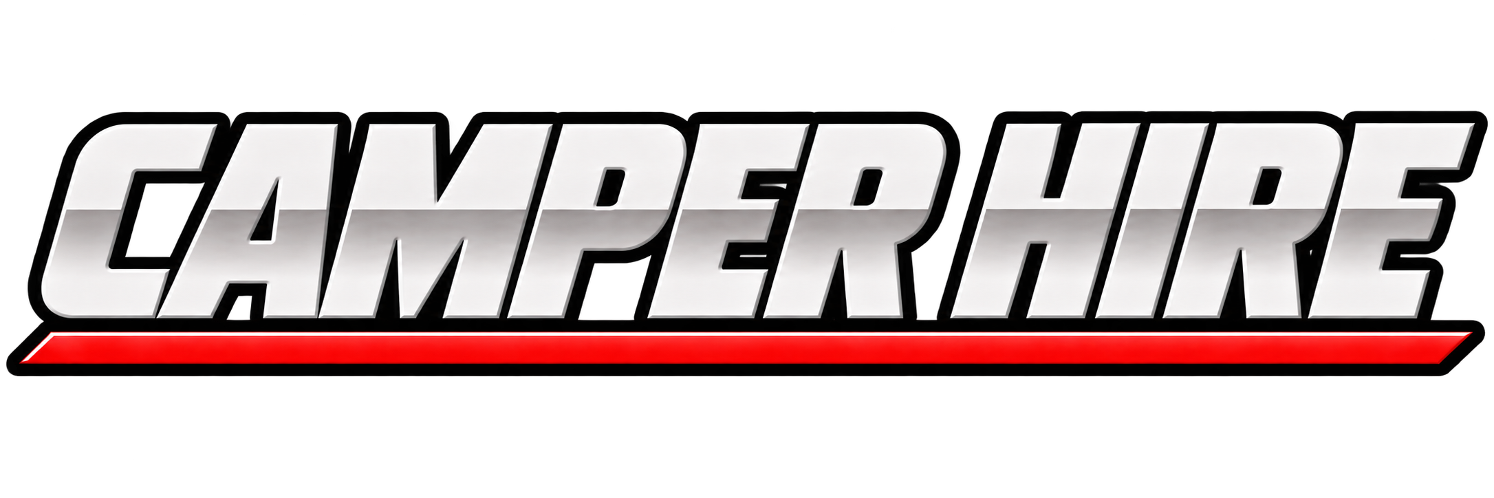 Ferrari logo with bold, stylized white letters and a red underline on a black background.