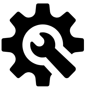 A gear with a wrench inside, symbolizing settings or tools.