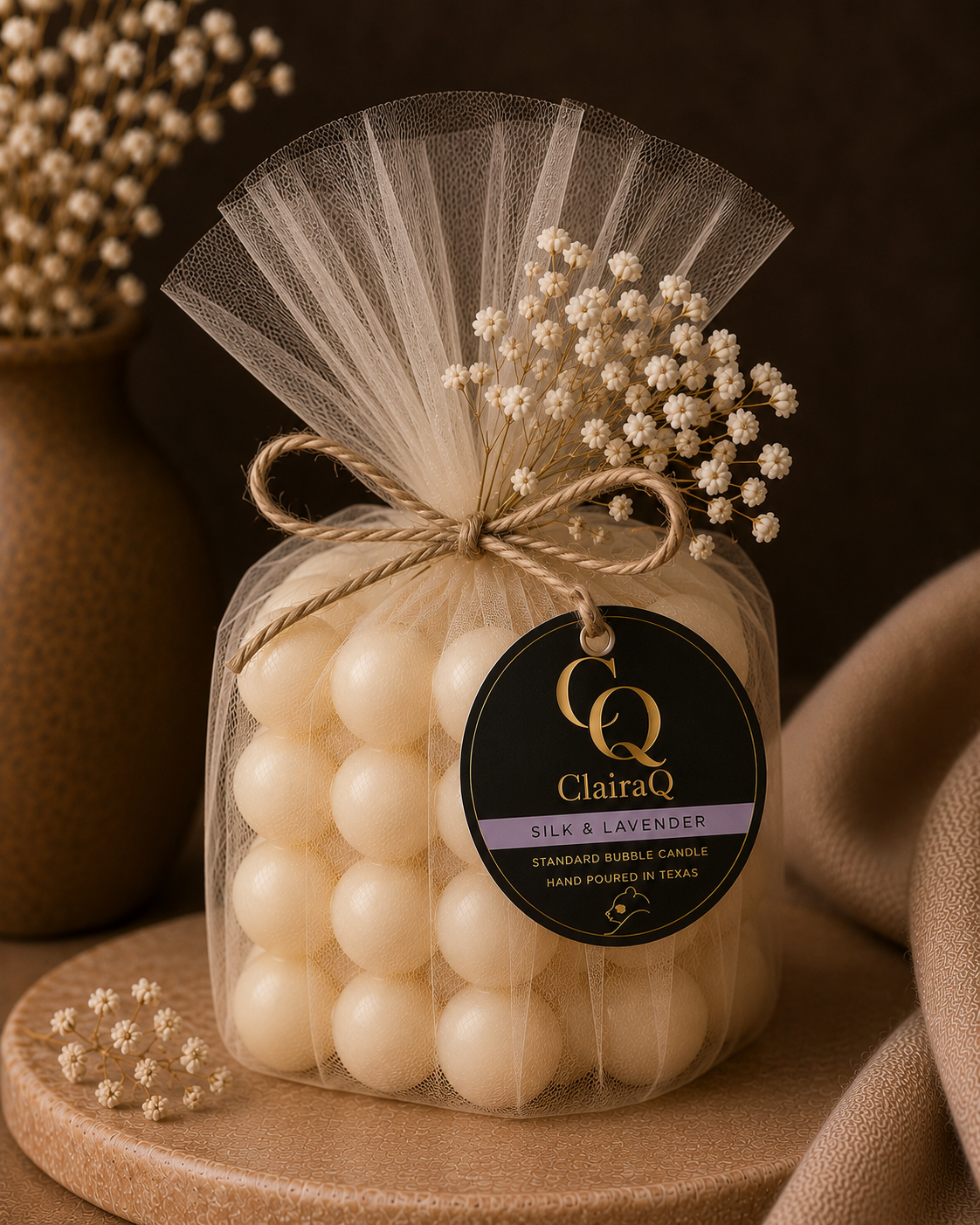 Silk & Lavender Standard Bubble Candle