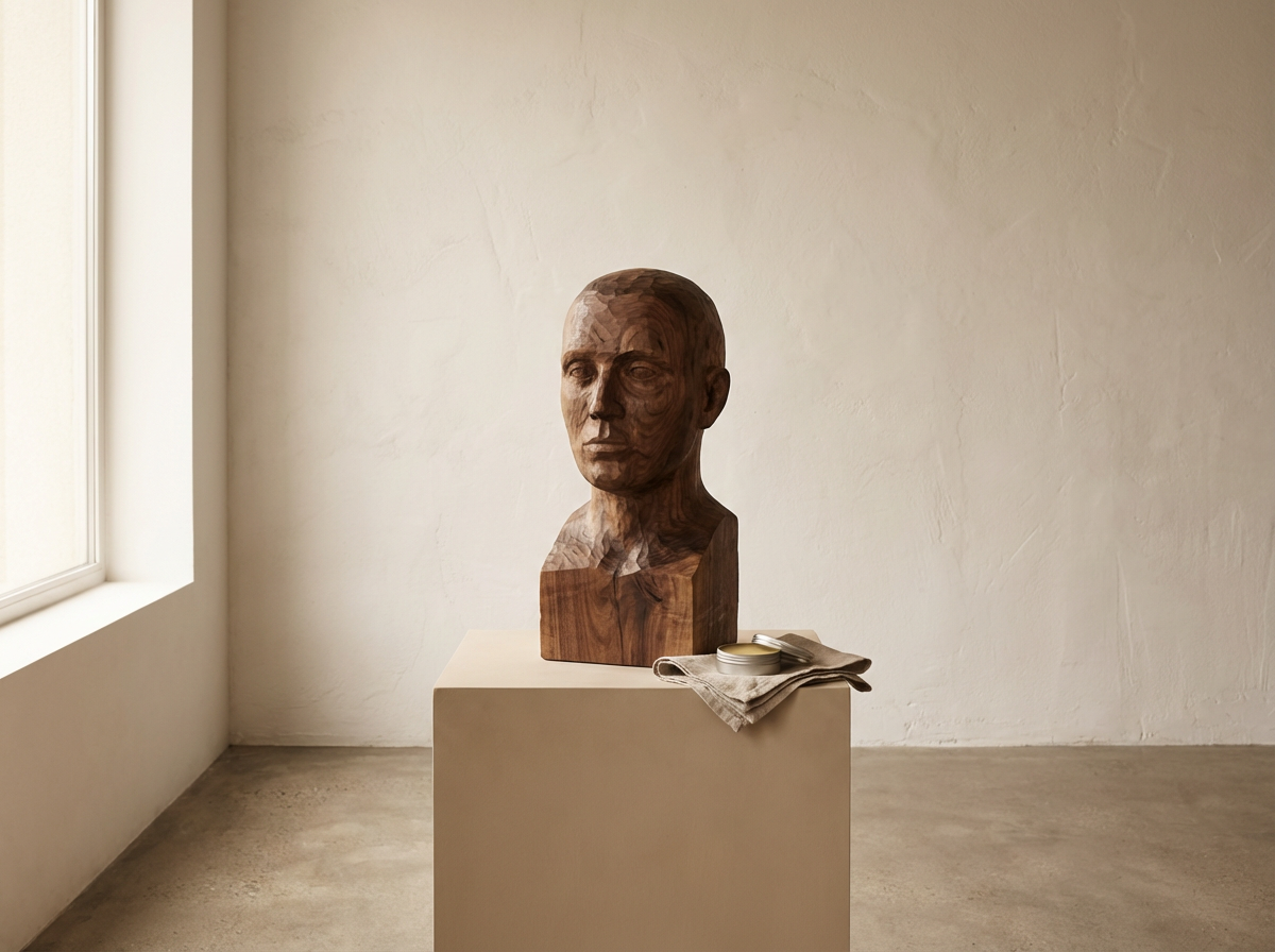 Wooden Portrait Bust