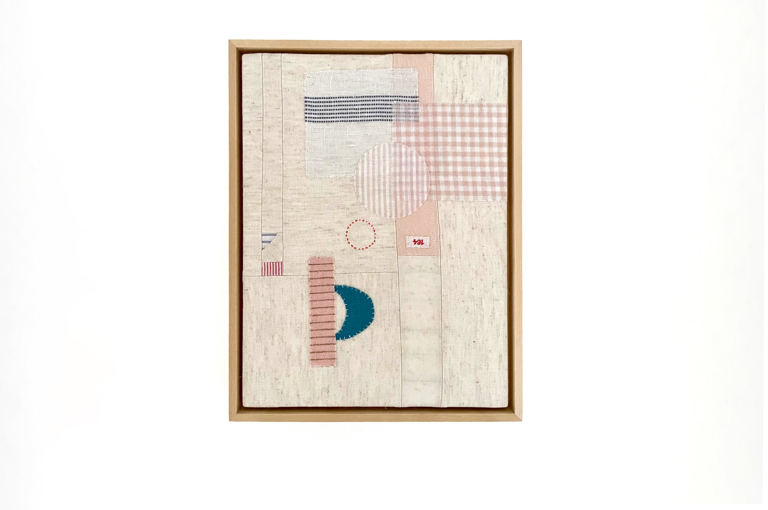 "An Energy of Detachment."
Cotton/linen/canvas, hand-embroidery, stretched on wood panel.
17.5 x 21.5 inches.