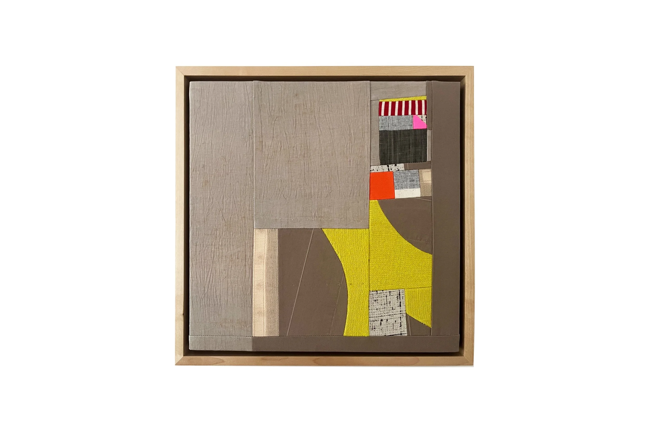 "Imaginal Cell #1."
Cotton/ linen/ wool/ ramie stretched on wooden panel.
13.5 x 13.5 inches.