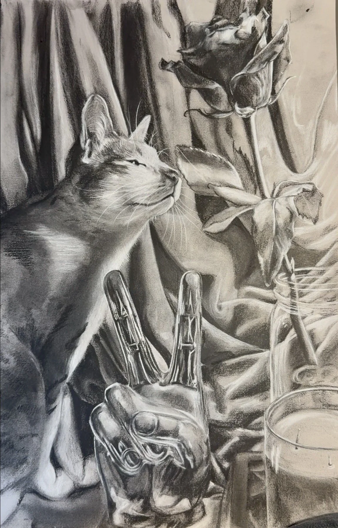  
    Still Life  
   2025 
   Charcoal and White Charcoal on Paper 
   18 x 24 in. 
 

 
  .artwork-caption {
    text-align: left;
    padding-top: 10px;
    font-family: inherit; 
  }
  .artwork-caption p {
    margin: 4px 0; 
    line-height: 1;

