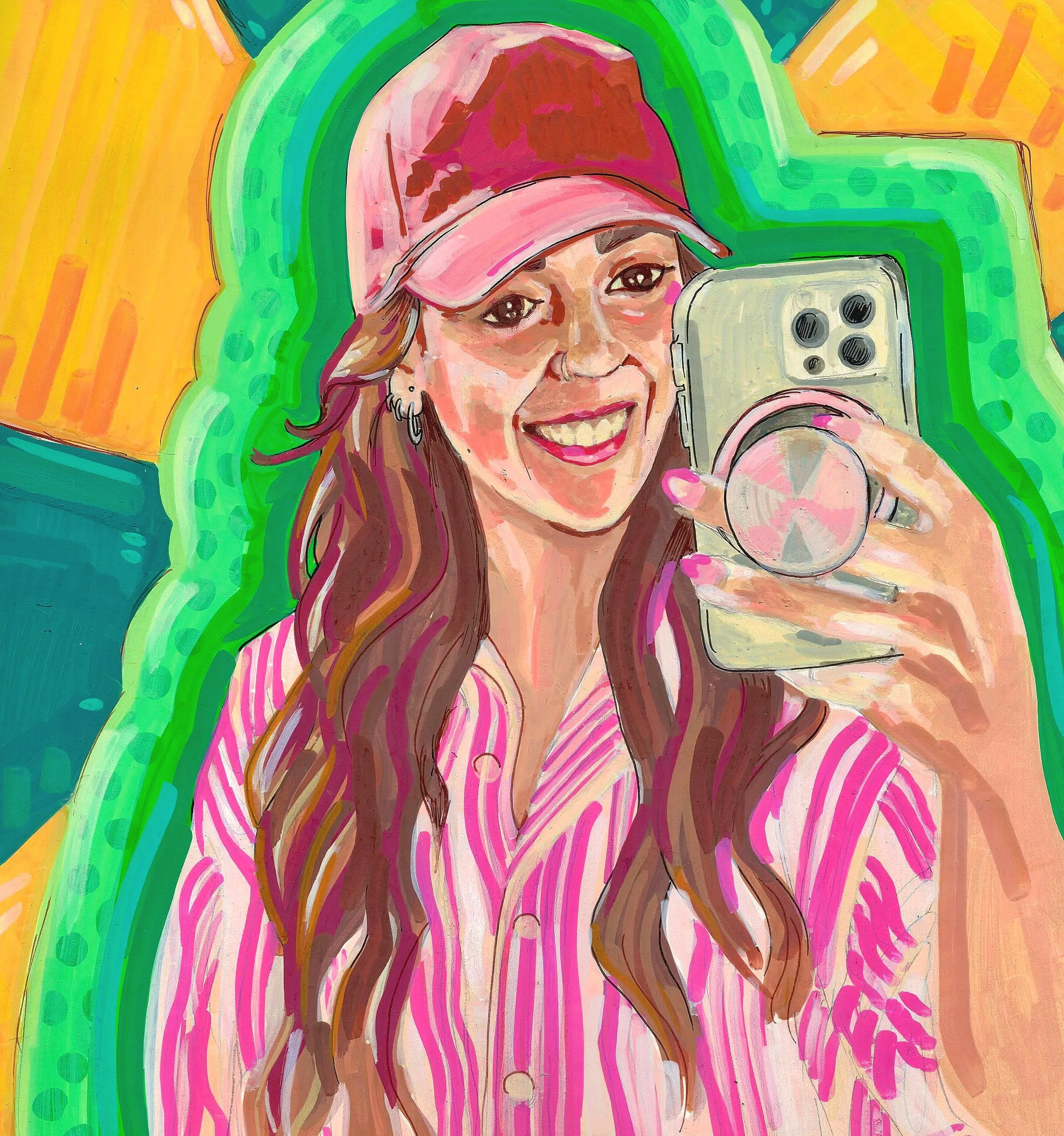  
    Self Portrait  
   2025 
   Acrylic Marker on Paper 
   8 x 8 in. 
 

 
  .artwork-caption {
    text-align: left;
    padding-top: 10px;
    font-family: inherit; 
  }
  .artwork-caption p {
    margin: 4px 0; 
    line-height: 1;
  }
 
