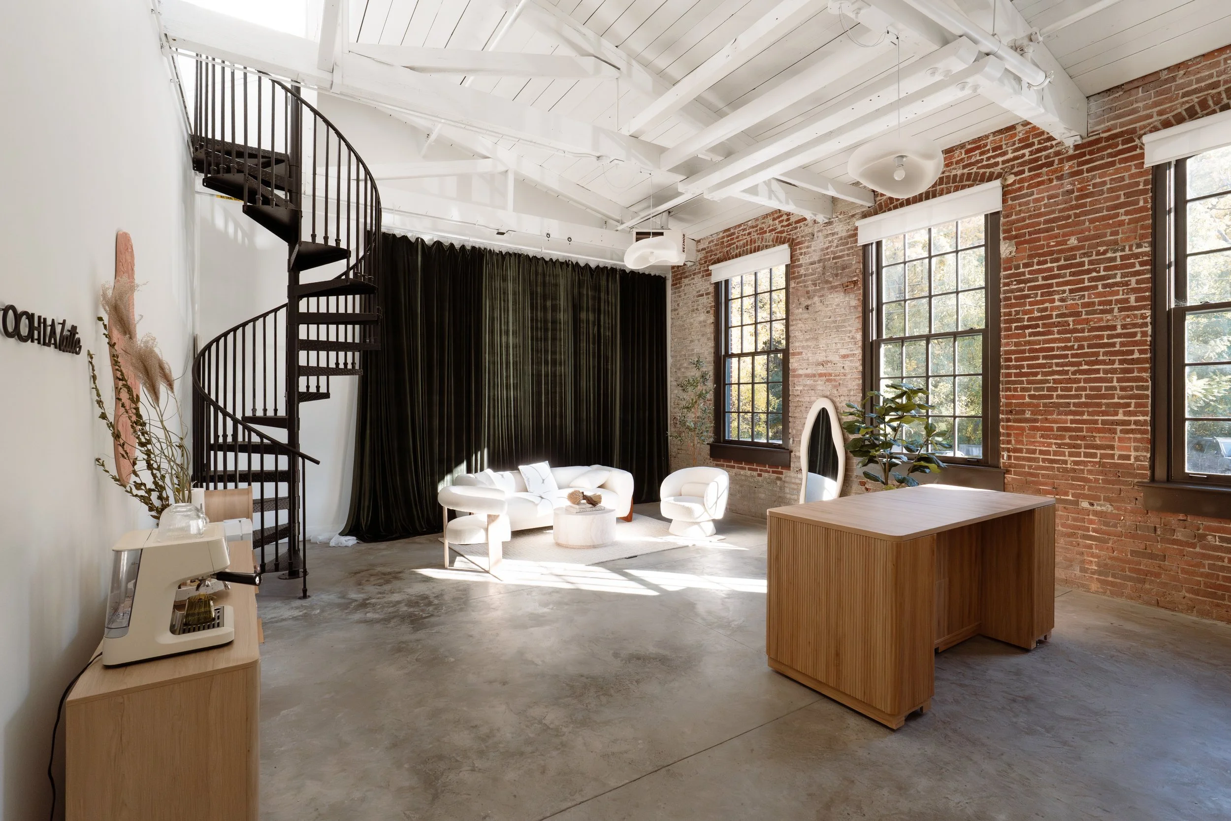Image of a photography studio with organic modern design.