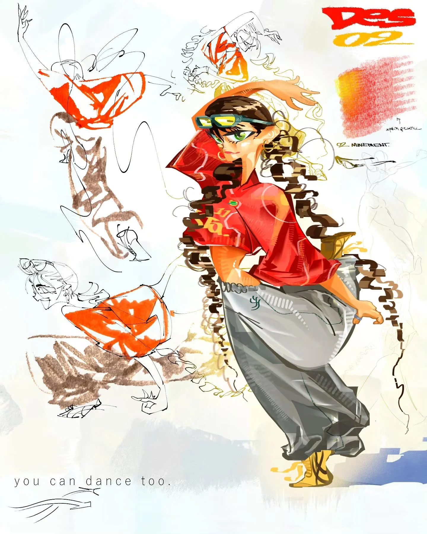 DANCE DES DANCE

as long as you can move you can dance 2 𖠋
character concept for the movement of d d dancing 
.
.
.
.
#illustration #characterdesign #dancing #freestyle #digitalart