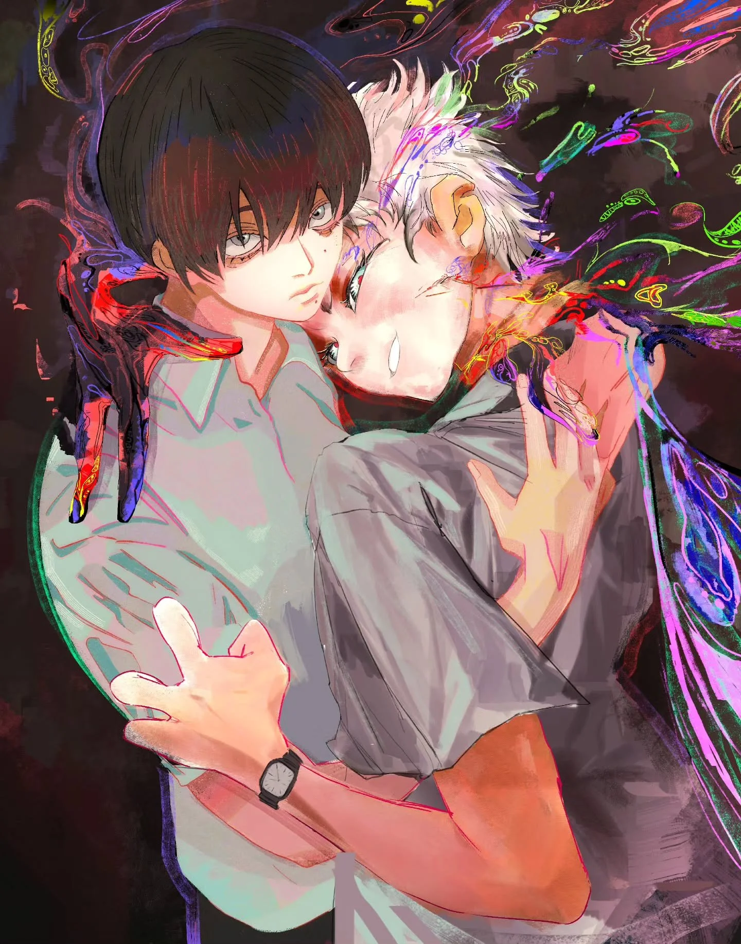 I might not be able to replace him or anythin', but I'll always protect you

#thesummerhikarudied #tshd #illustration #collab #animeart
