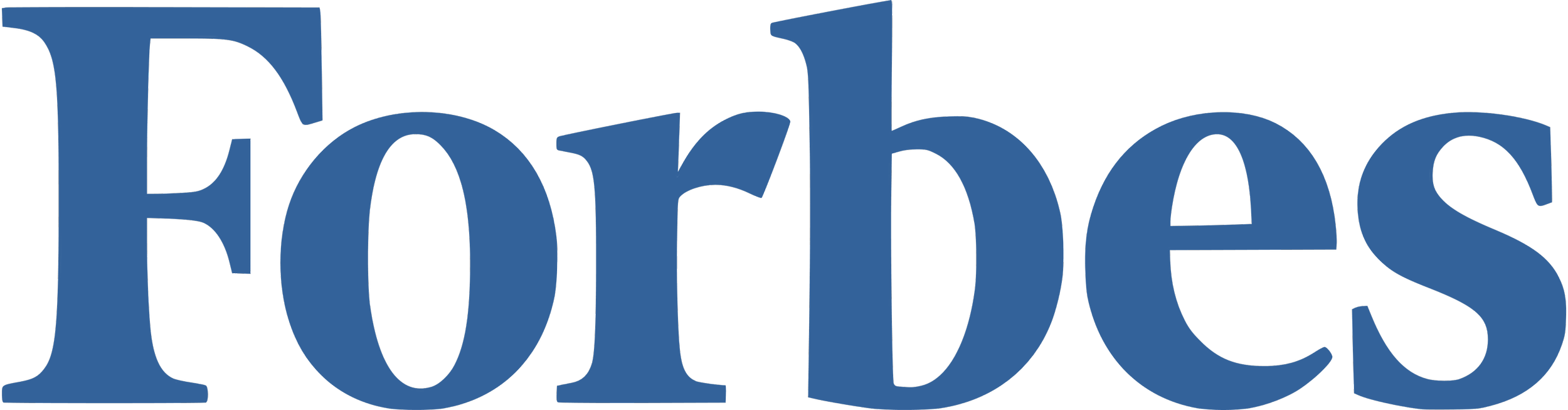 Close-up of the word 'Forbes' in blue text on a black background.