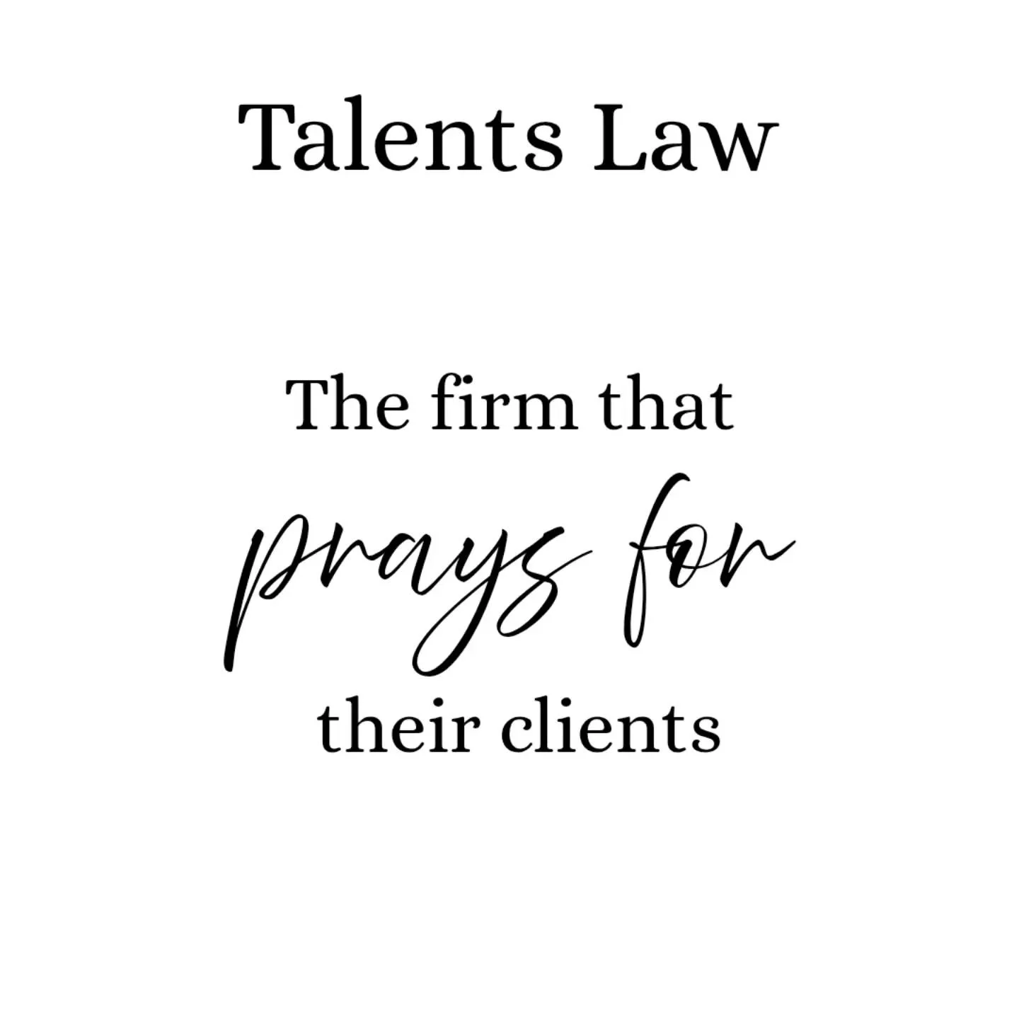 We pray for our clients, their brands, and their vision. 🙏🏿 

Talent(s) Law. Where we our board room is our prayer closet. 🙌🏿

#christianwomeninbusiness #christianbusiness #christianlawyer #christianlawfirm #christianattorney