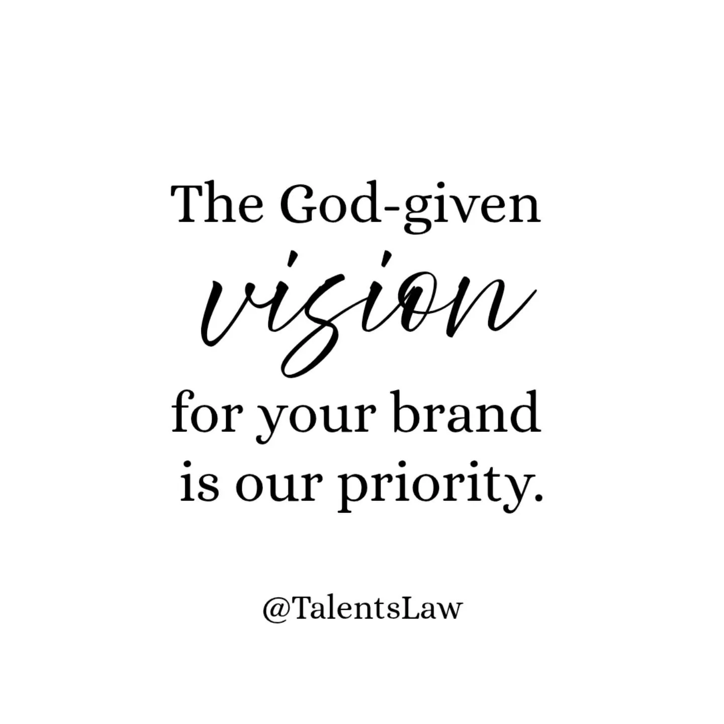 Steward the vision well by making sure it is legally protected. Contact our office today to discuss trademark registration for your brand, product or service.

Talents Law. We help you conquer while covered. ✨️

&reg;️
&reg;️
&reg;️
&reg;️
&reg;️
&re