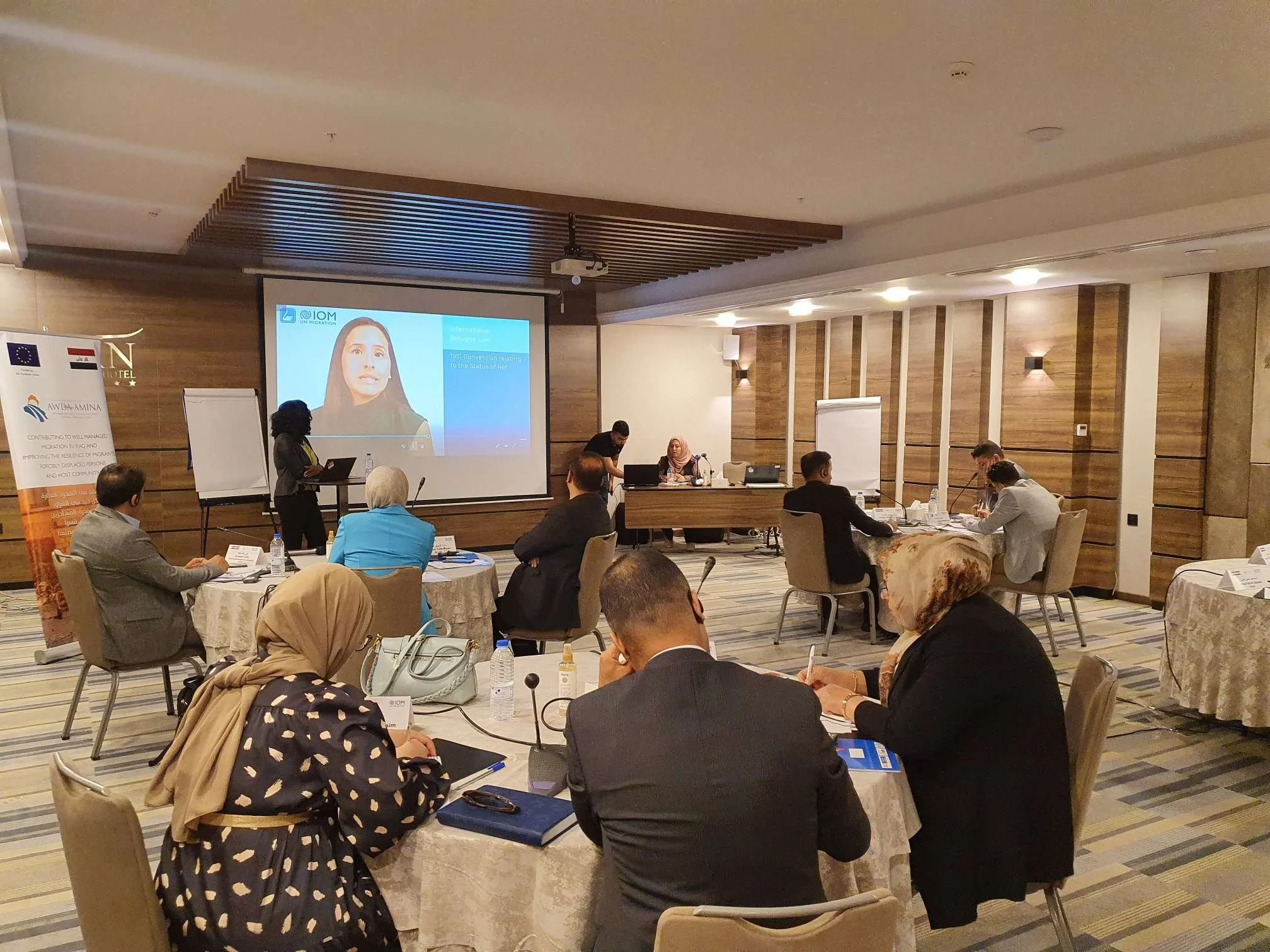 Donna Robinson Esq. LL.M speaking to an international audience about legal matters