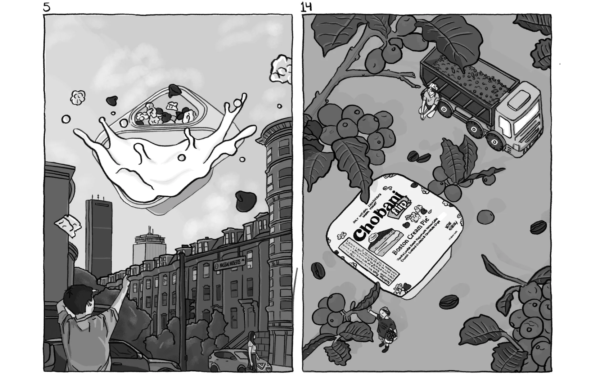 Two final sketches with final value studies 