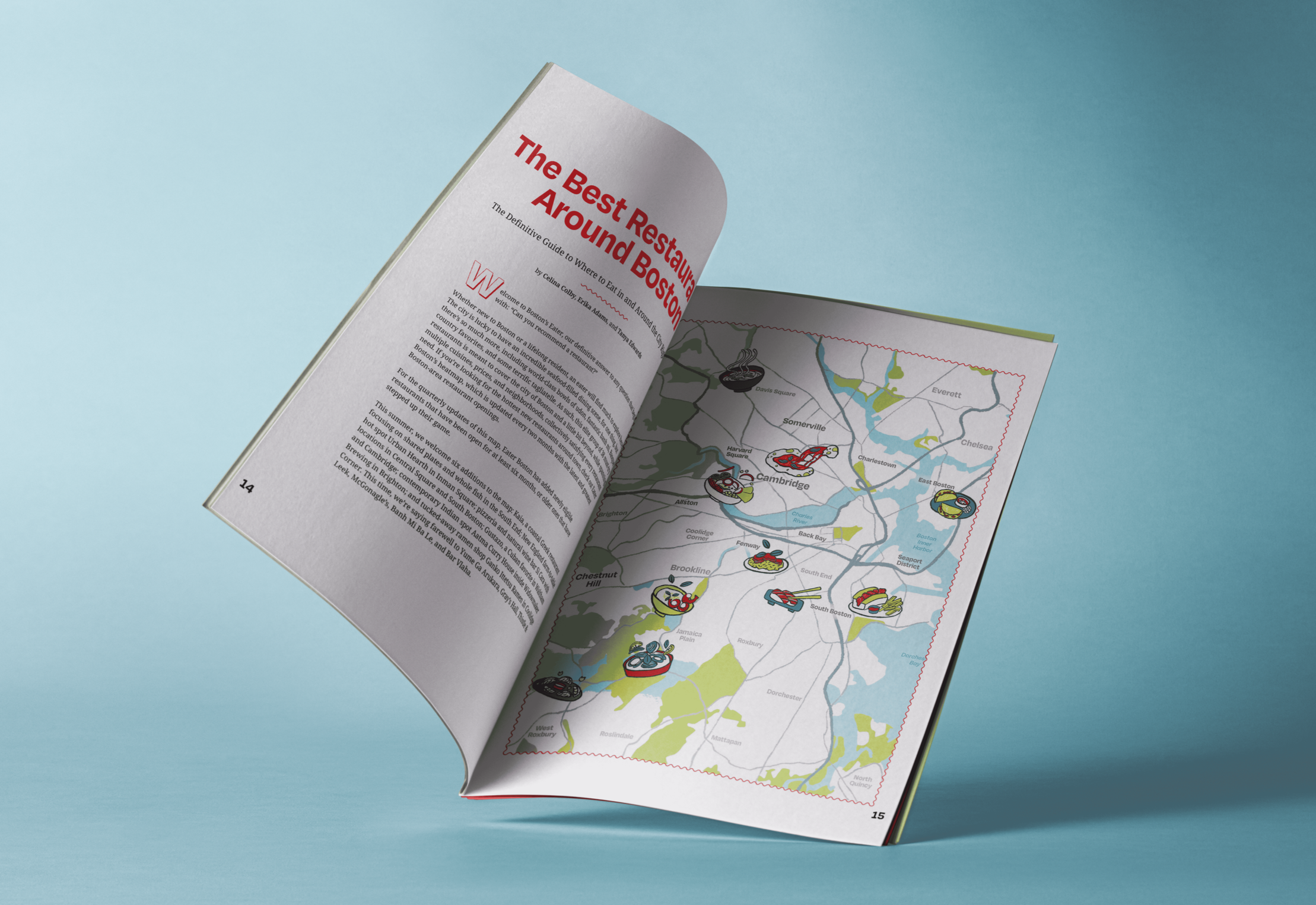 Eater Boston Editorial Map & Spot Illustrations