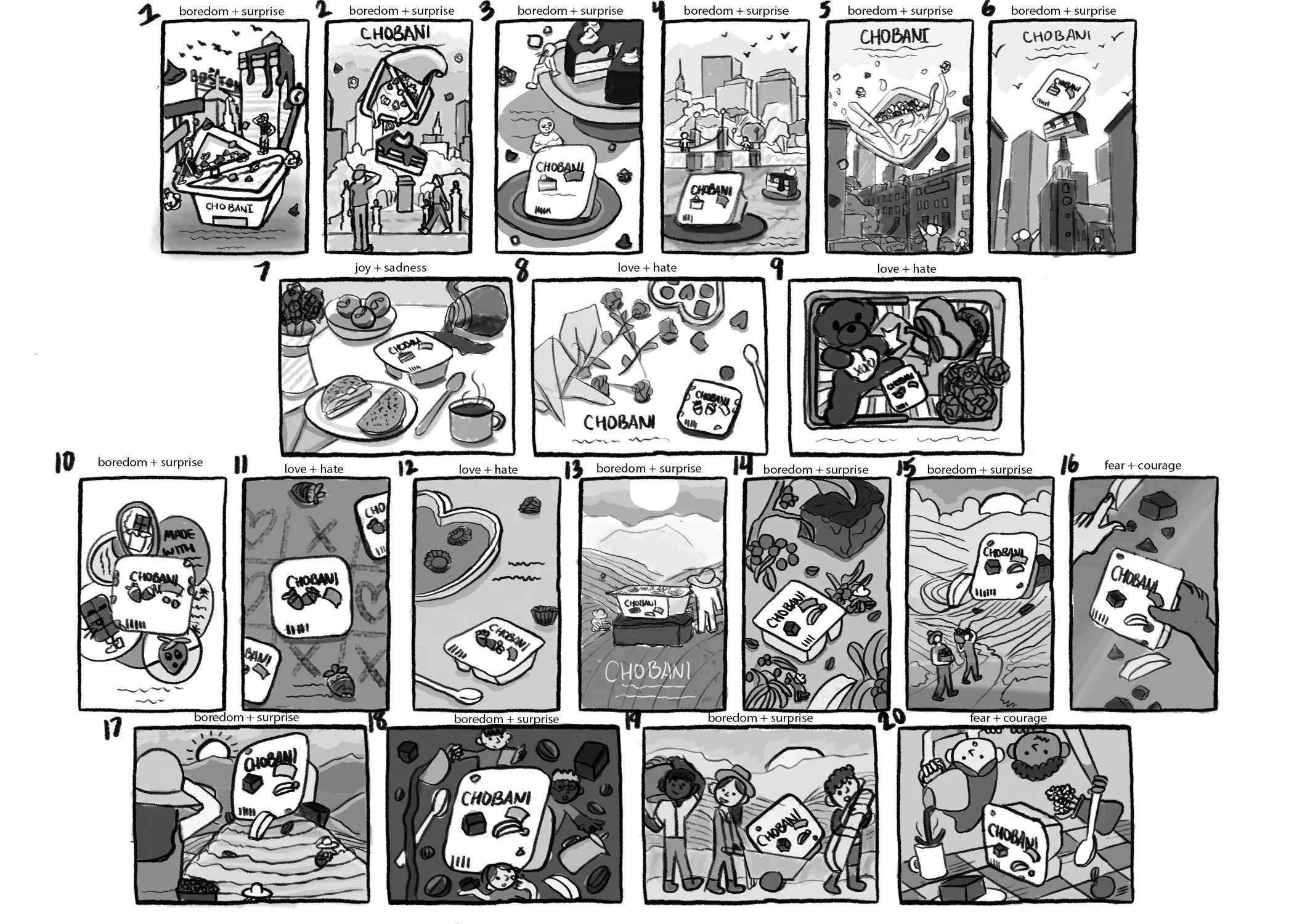 Thumbnails of my initial ideas