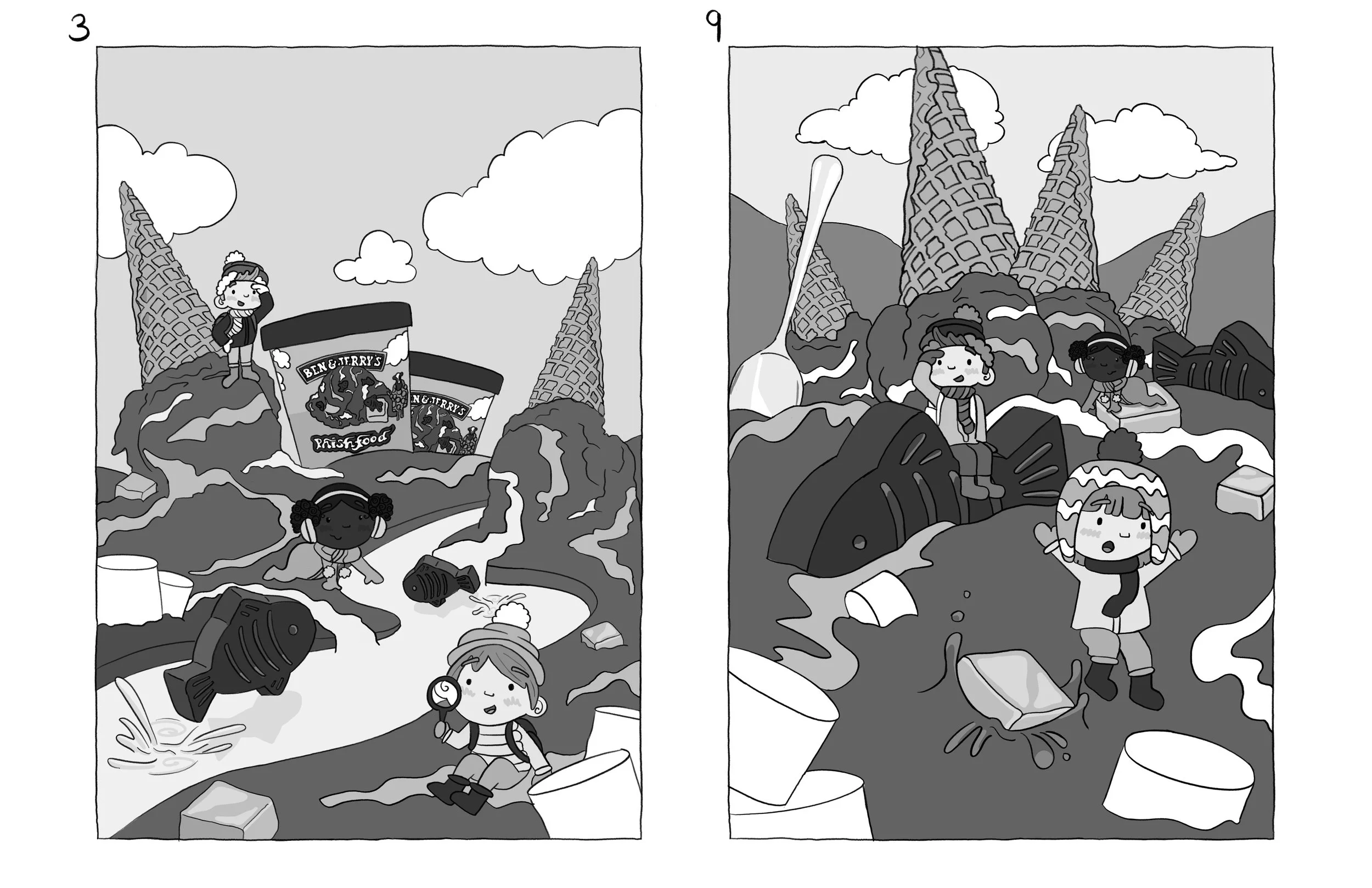 Final sketches with value studies