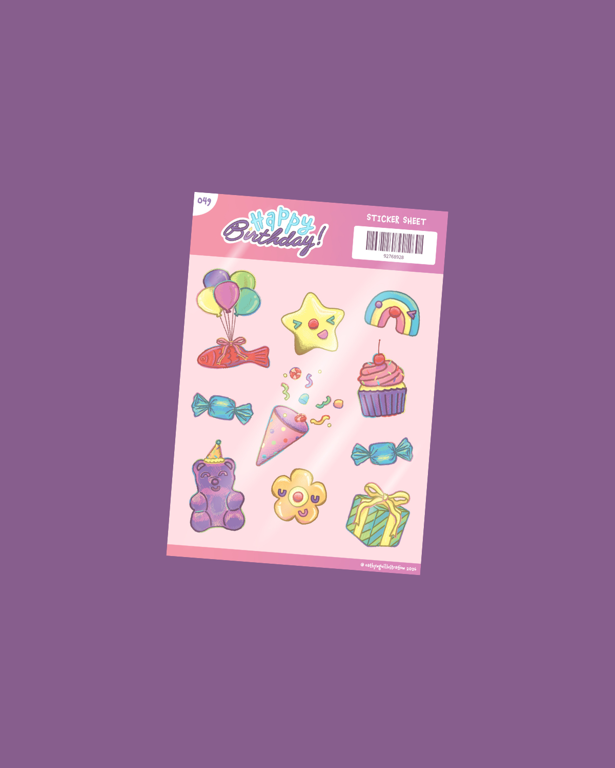 Birthday Candy Sticker Sheet