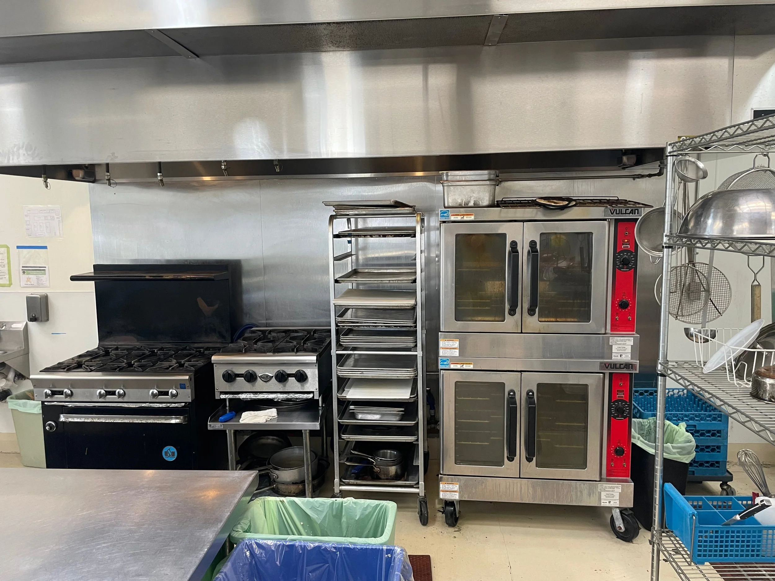 Commercial gas stoves and convection ovens at South Napa Kitchen