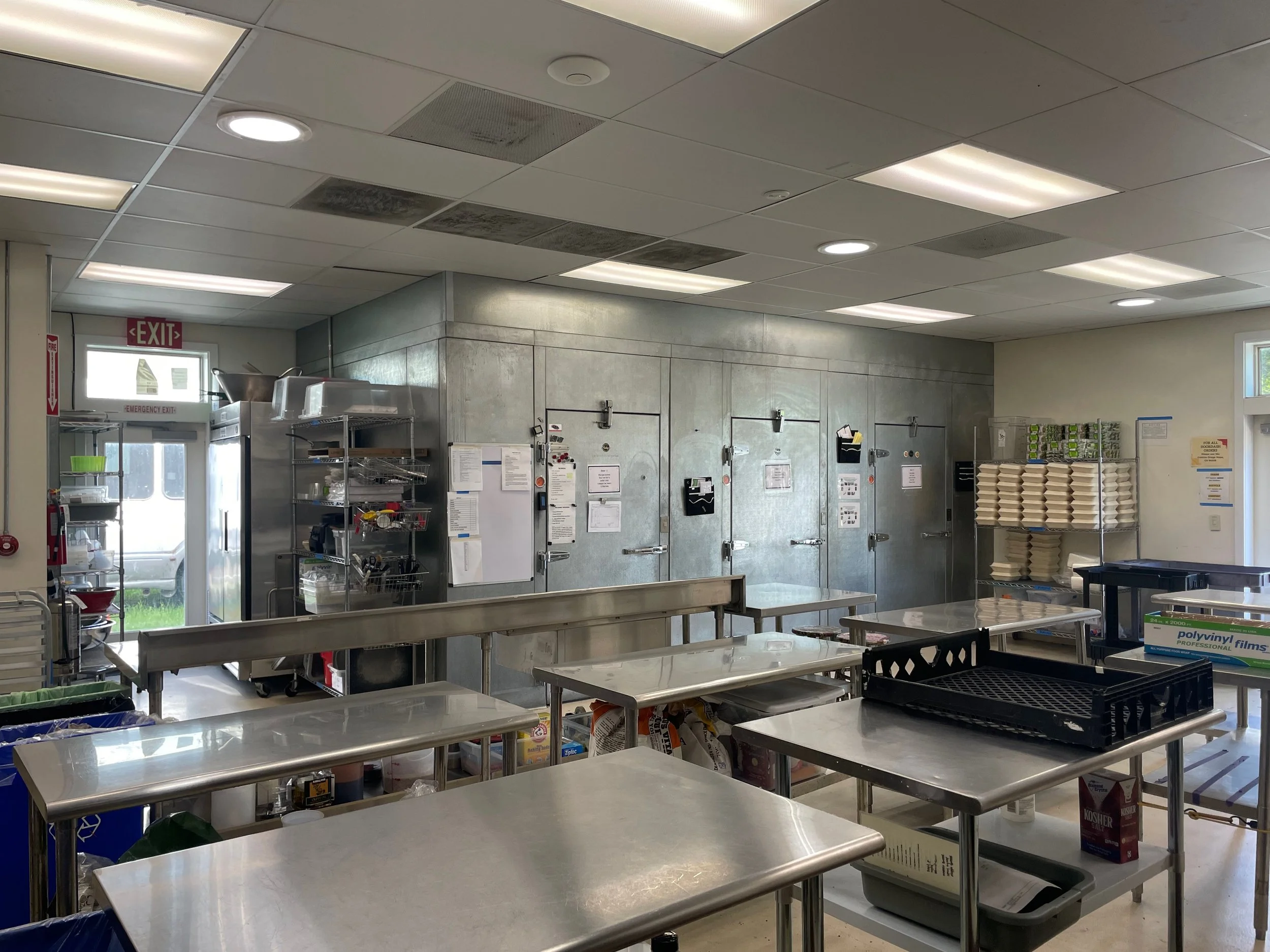 Kitchen entry and walk-in cold storage area at South Napa Kitchen