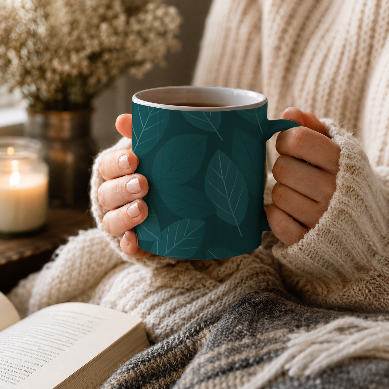 teal leaves mug 3.png