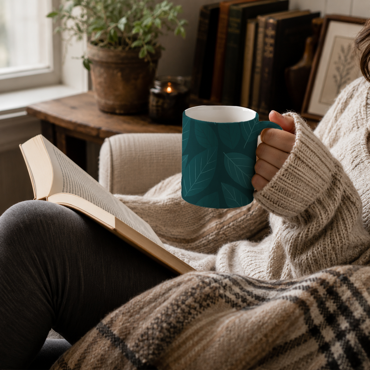 Teal leaves mug1.png
