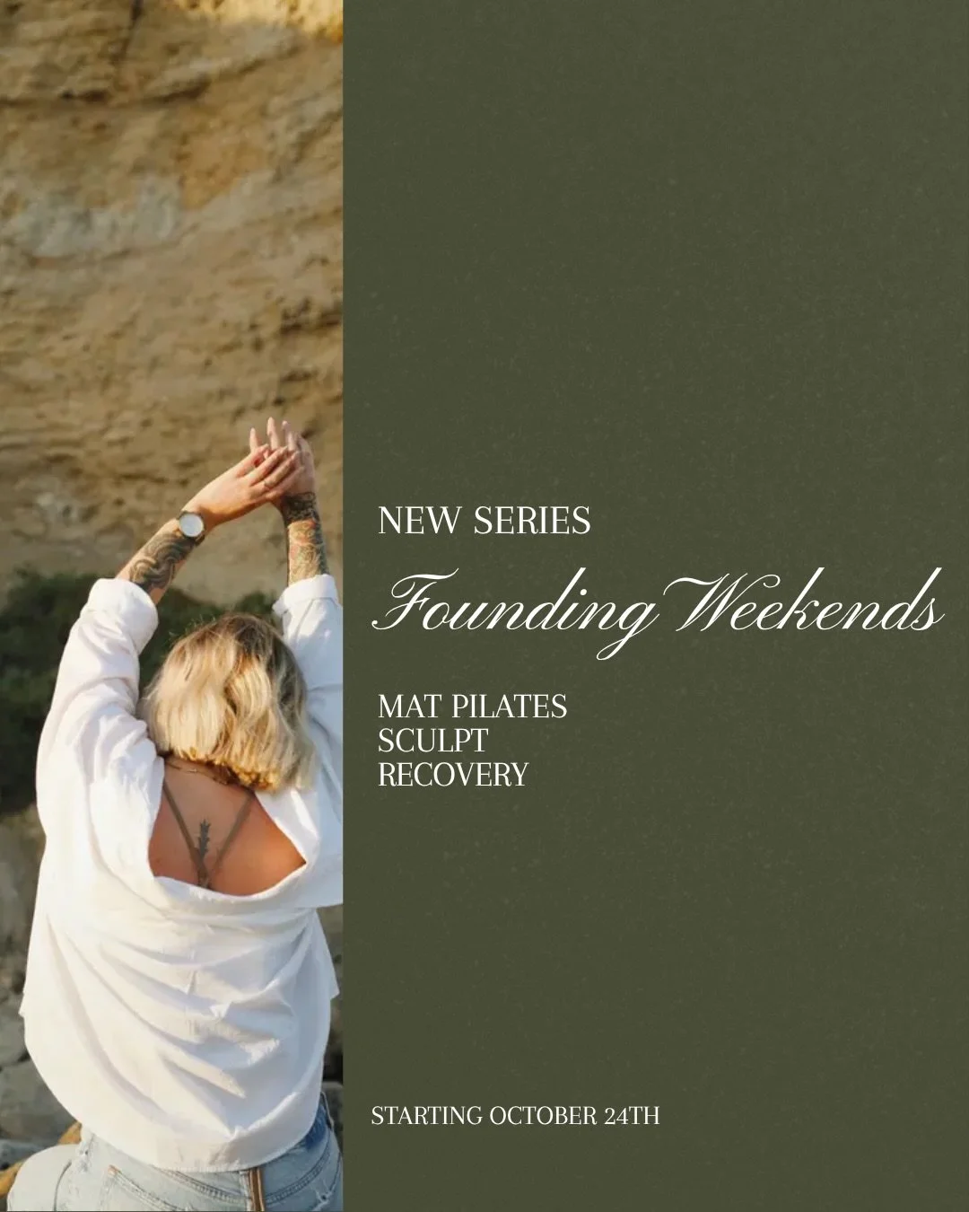 ✨ Your new weekend ritual is HERE ✨

We&rsquo;re so excited to announce our Founding Weekend Series at Flora &amp; Co. starting October 24th!

🗓 SATURDAYS with @soflow_mke 
8am | Sculpt
9am | Recovery

🗓 SUNDAYS with @ashlyn_terpstra 
9am | Mat Pil