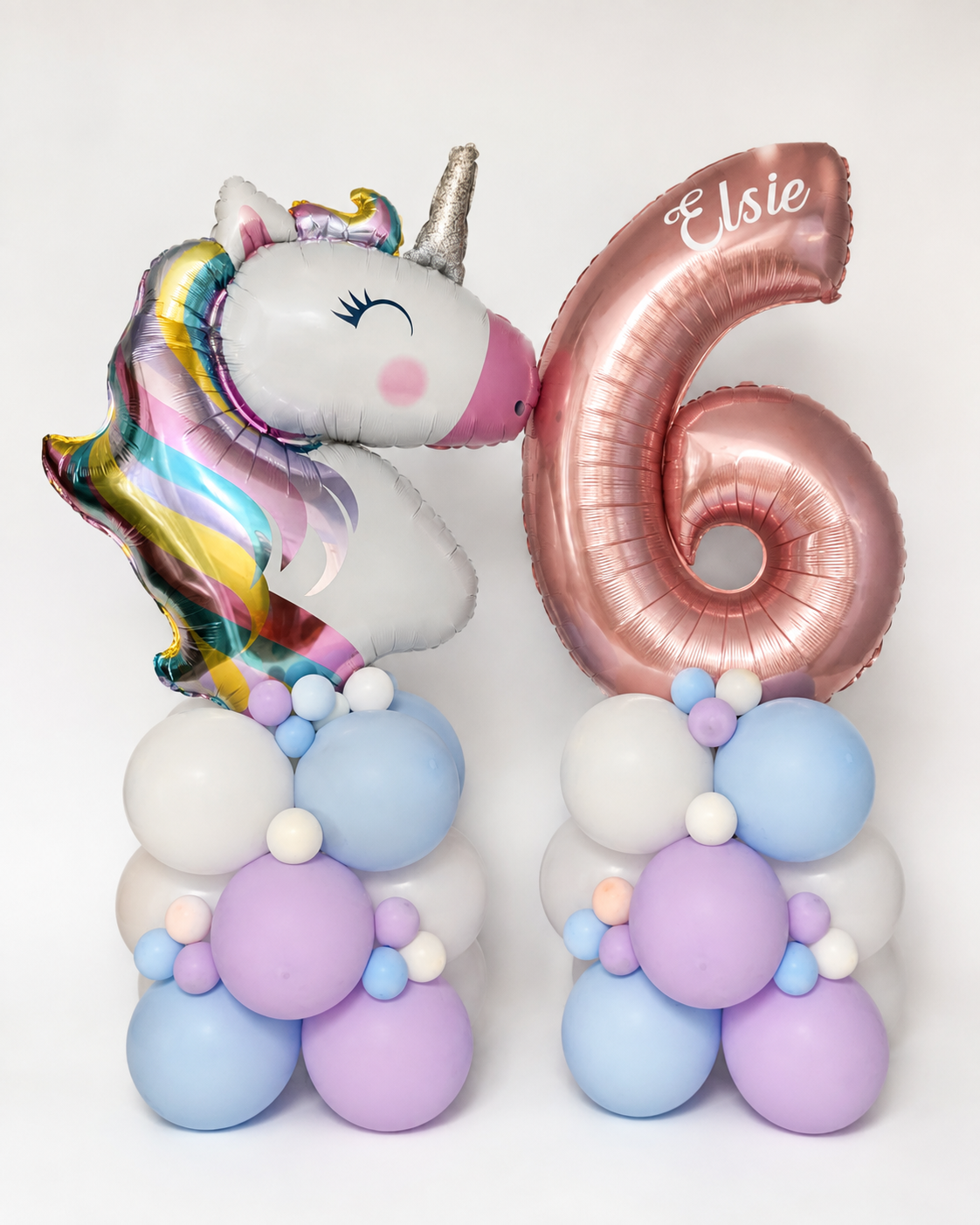 Unicorn Birthday Double Balloon Stack
