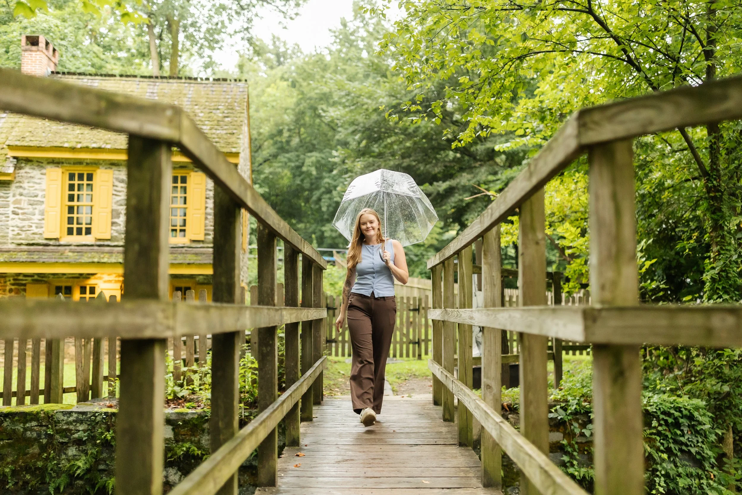 Therapist Natalie Adey walking and smiling at the camera