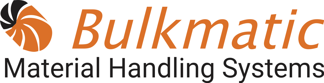 Bulkmatic logo with a stylized lion head in black and orange, and the company name in black and orange text, along with the description 'Material Handling Systems'. A donor of Meals on Wheels Community Services Northern Cape