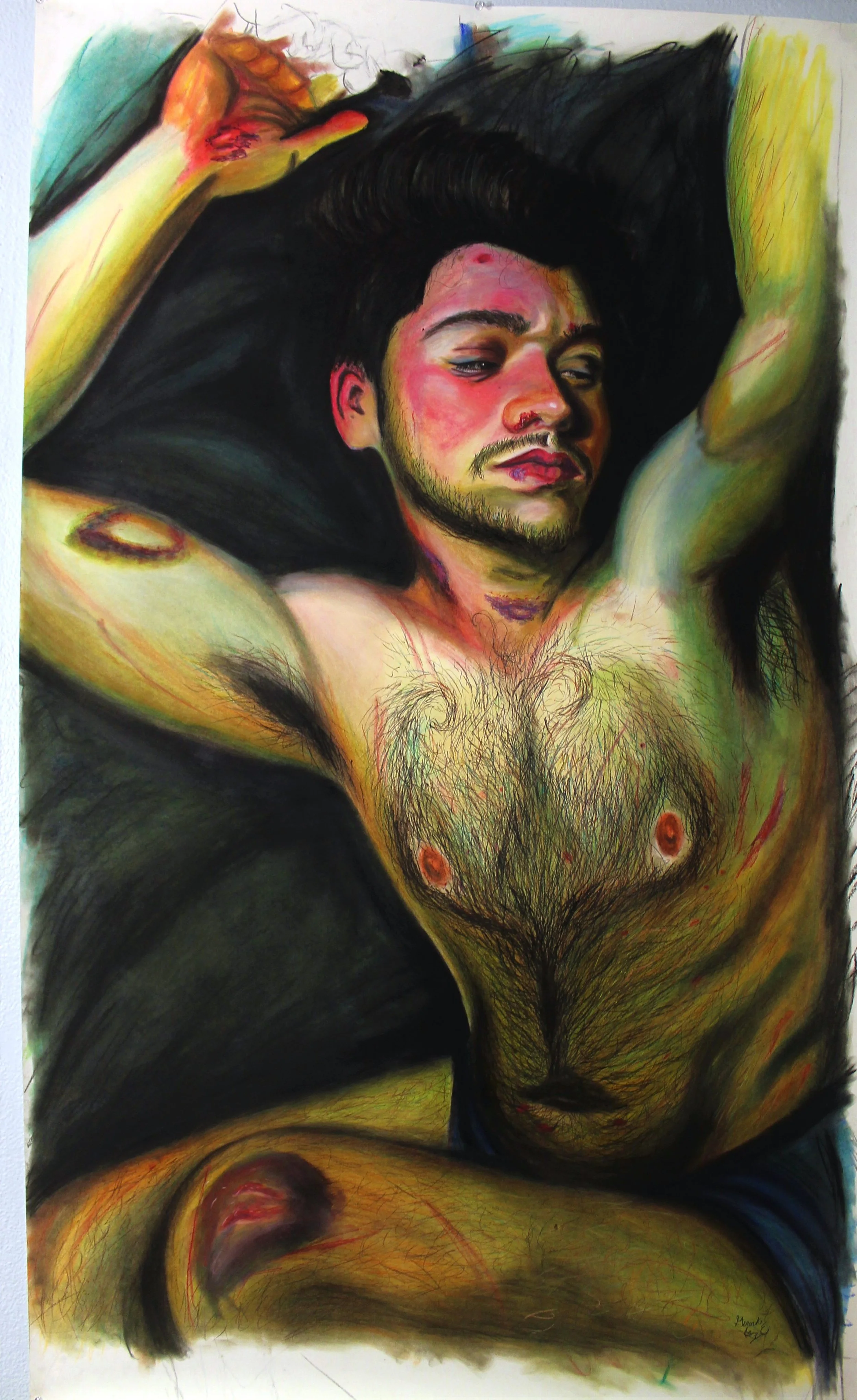 I Can't Swim, 2016 soft pastel 36x63