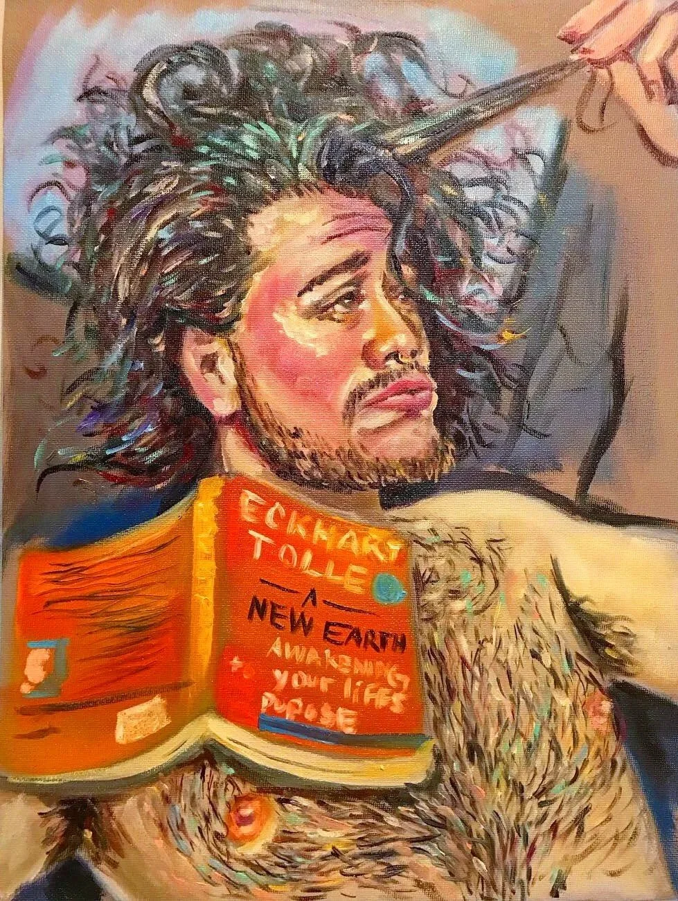 3 Months In, I Cant Tell If I'm Losing My Hair, Money, Time, Youth, Sanity, Privacy, Presence, Or Myself Faster, 

oil on canvas

12 x 18 in

2019
